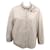 Brunello Cucinelli leather jacket in stone with shoulder ruffle and Monili collar White Cream  ref.508502