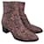 Dries Van Noten Bottines Cuir Marron Rose  ref.509301