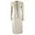 [Occasion] Chanel Creation Vintage Tailleur Jupe Femme Blanc 6 Incolore Veste Collant Laine  ref.509540