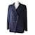 *[Usato] Bottone Coco Mark da donna vintage Chanel 100% Giacca di lana 100% Dorso in seta blu navy 44  ref.510589