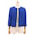 * [Gebraucht] Chanel Monte Carlo Button Camellia Coco Mark Chain Trim No Collar Jacket 36 Blau Wolle  ref.510591