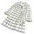*[Used] CHANEL Tweed Long Coat Check Pattern Side Ribbon Black x White Wool Polyamide  ref.510593