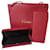 Cartier pulsera flexible reloj brazalete caja forrada larga bolsa de papel Roja  ref.511286