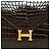 Hermès LYDIE CROCO L'AVANA immacolato Marrone - vista 4