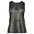 Vince Perforated Sleeveless Top in Black Leather Silk  ref.511868