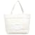 Chanel Bolsa de playa de tela de felpa con la manta Blanco Algodón  ref.512030