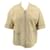 Brunello Cucinelli leather jacket in pale yellow with short sleeves  ref.512124