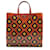Prada Spazzolato tote bag with geometric flower appliqué design in rust patent leather Multiple colors  ref.512156