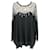 Valentino top in black knit with net shoulders embellished with crystals Wool  ref.512171