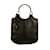 Bolso shopper tote alto Christian Dior de piel negra con asas plateadas Negro Cuero  ref.512561
