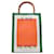 Autre Marque Casa Einkaufstasche aus grünem und orangefarbenem Segeltuch Baumwolle  ref.512819