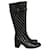 Balmain Vintage: Quilted Leather Boots Black  ref.513053
