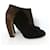 Miu Miu AW11 Frill Trim Curved Heel Ankle Boots Brown Suede  ref.513594
