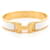 Hermès HERMES CLIC H H BRACELET700001F01 T17 IN WHITE ENAMEL AND GOLD PLATED + BOX Golden Gold-plated  ref.513844