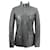 Céline jacket in grey leather with zip pockets and hidden hood  ref.513877