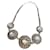 Vintage Art déco-Halskette mit großen transparenten Strasssteinen Silber Metall  ref.515283