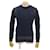*[Usado] Suéter de verano Balmain procesamiento de daño botón dorado talla XS hombres Azul marino Lino  ref.516177