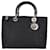 Christian Dior Lady Dior bolso negro tamaño grande Lienzo  ref.516240