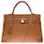 Hermès Impressionante bolsa Hermes Kelly 35 alça de ombro virada em couro camel (ouro) , guarnição de metal banhado a ouro Dourado  ref.516405