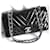 Chanel Sac à rabat noir classique intemporel 25 cm Cuir Cuir vernis  ref.516508