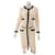 * [Gebraucht] Chanel Tweed mit Taillengürtel Langer Mantel Weiß x Schwarz 36 Wolle  ref.516790