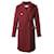 Michael Kors Double Breasted Felt Coat in Burgundy Wool Dark red  ref.516877