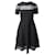Maje Kleid mit transparentem Strickdesign in schwarzer Viskose Zellulosefaser  ref.516913