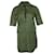 Zadig & Voltaire Record Brodé Tigre Shirt Dress in Khaki Green Cotton  ref.516949