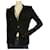 Roberto Cavalli Class Cardigan en daim noir et tissu côtelé Cardi Jacket sz 46 Viscose  ref.518227