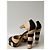 Sandali Chanel bicolore in pelle nero e beige - vista 3