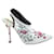 Dolce & Gabbana Escarpins Slingback à Imprimé Graphique en Nylon Blanc Polyamide  ref.518656