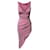 Autre Marque Vestido assimétrico decorado com cristais David Koma em acetato rosa Fibra de celulose  ref.519646