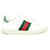 Gucci Herren 9.5 Weißer US-Web-Ace-Sneaker  ref.520169