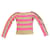 T-shirt a maniche lunghe con righe kaki rosa e beige Sonia Rykiel T. 36 Cachi Cotone  ref.520262