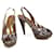 MISSONI NWOT escarpins peep toe motif zig zag violet 40 chaussures à bride arrière non portées Tissu  ref.520517