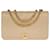Timeless Magnificent Chanel Classique full flap handbag in beige quilted lambskin, garniture en métal doré Leather  ref.520997