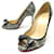 CHRISTIAN LOUBOUTIN SHOES 36 BLACK & WHITE PYTHON LEATHER PUMPS SHOES Exotic leather  ref.521240
