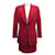 CHANEL SUIT JACKET AND SKIRT LOGO CC T40 M IN RED WOOL SUIT  ref.521308