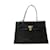 Autre Marque VINTAGE KELLY TYPE HANDBAG IN BLACK CROCODILE LEATHER 35CM BLACK LEATHER HAND BAG Exotic leather  ref.521312