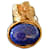 Yves Saint Laurent Nuevo anillo artístico Azul Dorado Metal  ref.521372