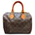 Louis Vuitton Brown Monogram Speedy 25 Leather Cloth  ref.521428