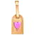 Etiqueta de bagagem Louis Vuitton com coração rosa Amarelo Couro  ref.522298
