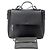 Bolsa de alça superior Brunello Cucinelli em couro preto com lona e acabamento lateral Monili - vista 11