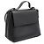 Bolsa de alça superior Brunello Cucinelli em couro preto com lona e acabamento lateral Monili - vista 3