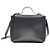 Bolsa de alça superior Brunello Cucinelli em couro preto com lona e acabamento lateral Monili - vista 6
