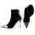 Balmain ankle boots in black suede with silver toe tips  ref.522389