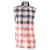 Saint Laurent Distressed Check-Print Sleeveless Shirt in Multicolor Cotton Multiple colors  ref.522390
