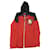 Sudadera con capucha y cremallera en algodón rojo Lion Patch de Balmain Roja  ref.522393