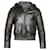 Givenchy Hoodie Bomber Jacket in Black Goatskin Leather Brown  ref.522423