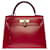 Exceptional Hermès Kelly handbag 28 saddler in red box leather H, gold plated metal trim,  ref.522756